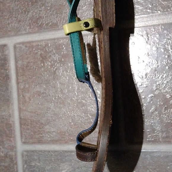 bottega veneta classic mink green yellow blue braided leather thong sandal 38 - Picture 6 of 10